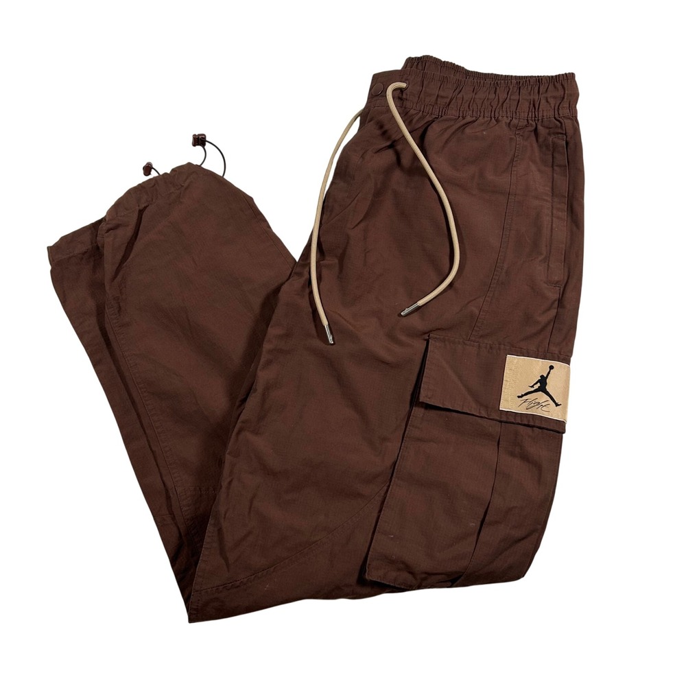 Air Jordan Heritage Cargo Pants Men's Large Brown Ripstop Bungee Hem Utility